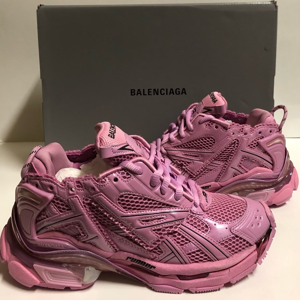 Balenciaga Runner Track Trainers Light Pink Women Size 7 BST